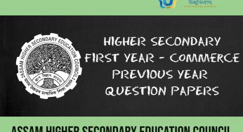 AHSEC Higher Secondary First Year Commerce Previous Year Question Papers