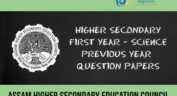 AHSEC Higher Secondary First Year Science Previous Year Question Papers