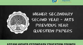 AHSEC Higher Secondary Second Year Arts Previous Year Question Papers